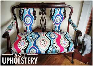 Modern fabric on a wooden chair